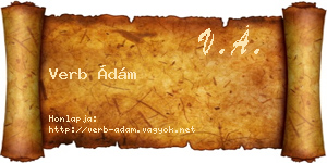 Verb Ádám névjegykártya